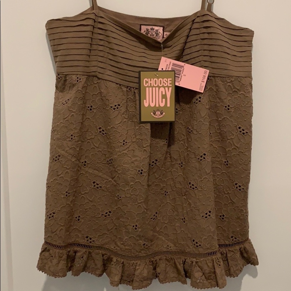 Juicy Couture beige eyelet tank